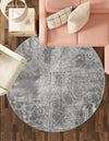 Riviera Elegance Collection Area Rug -  Grasse Round Dark Gray  lifestyle 26