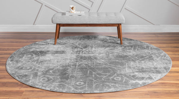Riviera Elegance Collection Area Rug -  Grasse Round Dark Gray  lifestyle 5