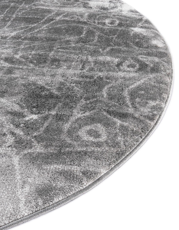 Riviera Elegance Collection Area Rug -  Grasse Round Dark Gray  lifestyle 84