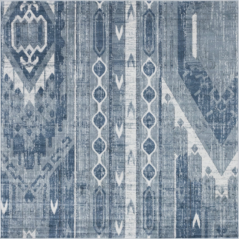Cascade Range Collection Area Rug - Hood (Blue Gray) Square Blue Gray Main