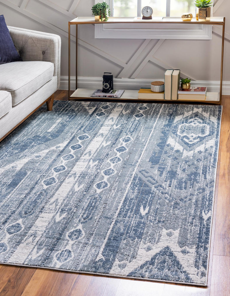 Cascade Range Collection Area Rug - Hood (Blue Gray) Rectangle Blue Gray  lifestyle 0