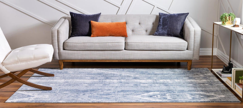 Cascade Range Collection Area Rug - Hood (Blue Gray) Rectangle Blue Gray  lifestyle 3