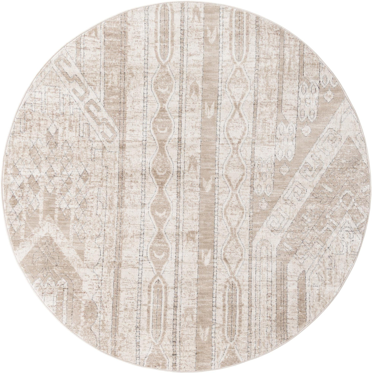 Cascade Range Collection Area Rug - Hood (Ivory) Round Ivory Main