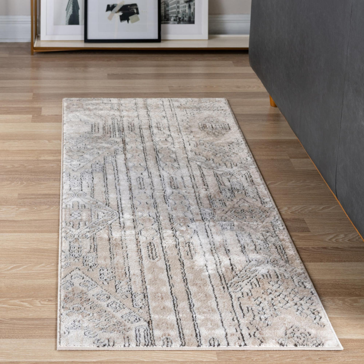 Cascade Range Collection Area Rug - Hood (Ivory) Runner Ivory  lifestyle 33