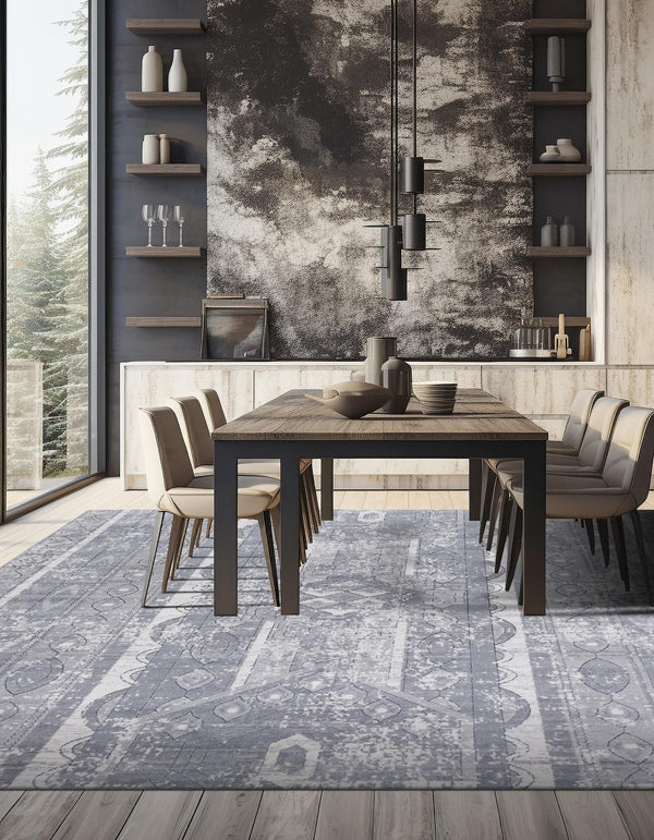 Cascade Range Collection Area Rug -  Rainier Square Gray  lifestyle 112