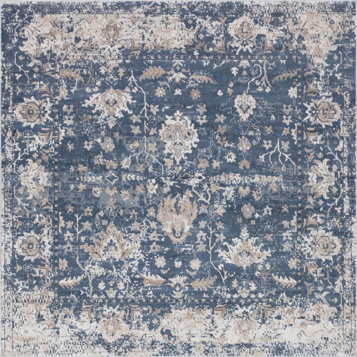 Cascade Range Collection Area Rug -  Shasta (Blue) Square Blue Main