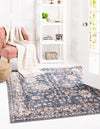 Cascade Range Collection Area Rug -  Shasta (Blue) Square Blue  lifestyle 0
