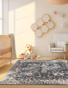 Cascade Range Collection Area Rug -  Shasta (Blue) Square Blue  lifestyle 58