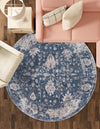 Cascade Range Collection Area Rug -  Shasta (Blue) Round Blue  lifestyle 59