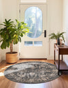 Cascade Range Collection Area Rug -  Shasta (Gray) Round Gray  lifestyle 30