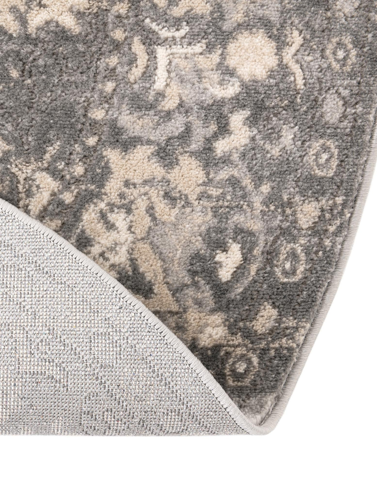 Cascade Range Collection Area Rug -  Shasta (Gray) Round Gray  lifestyle 55