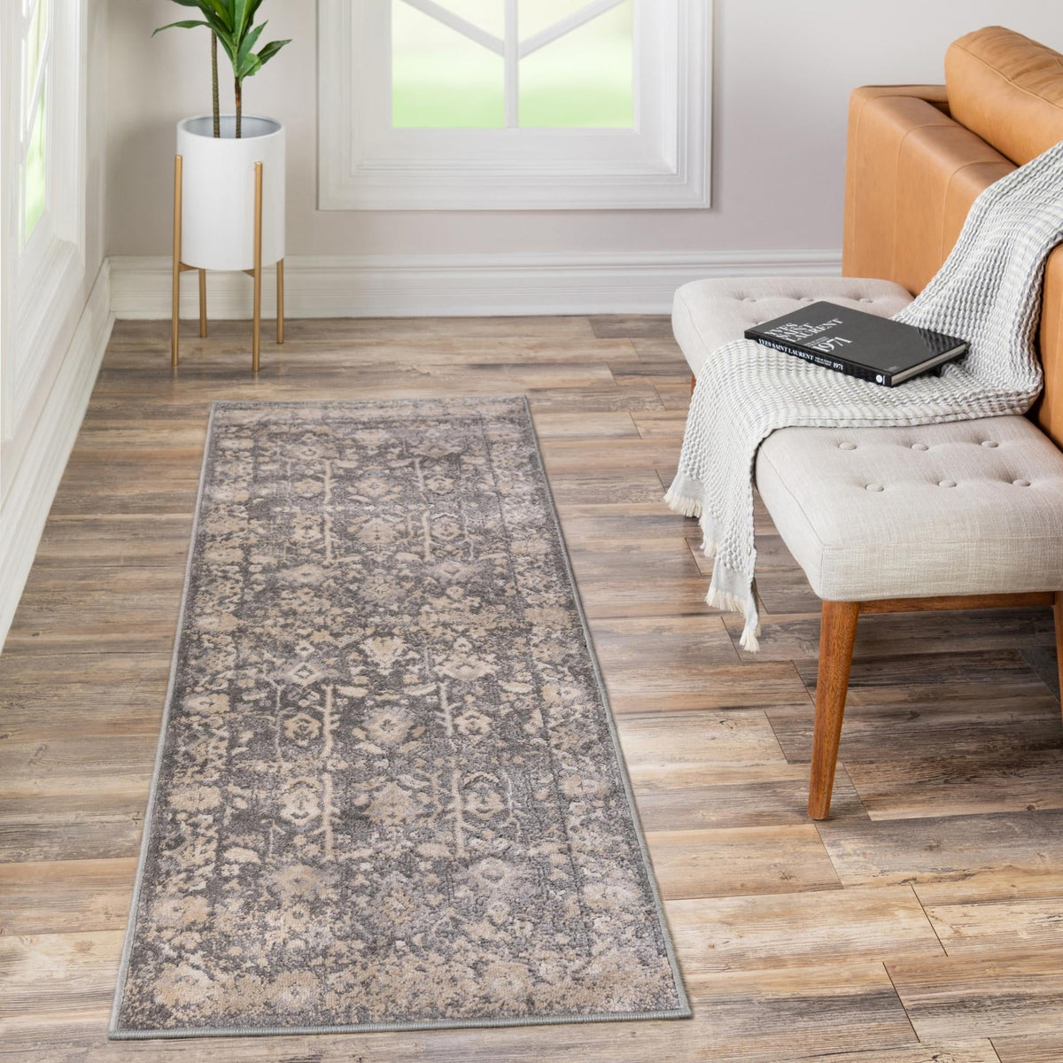Cascade Range Collection Area Rug -  Shasta (Gray) Runner Gray  lifestyle 38