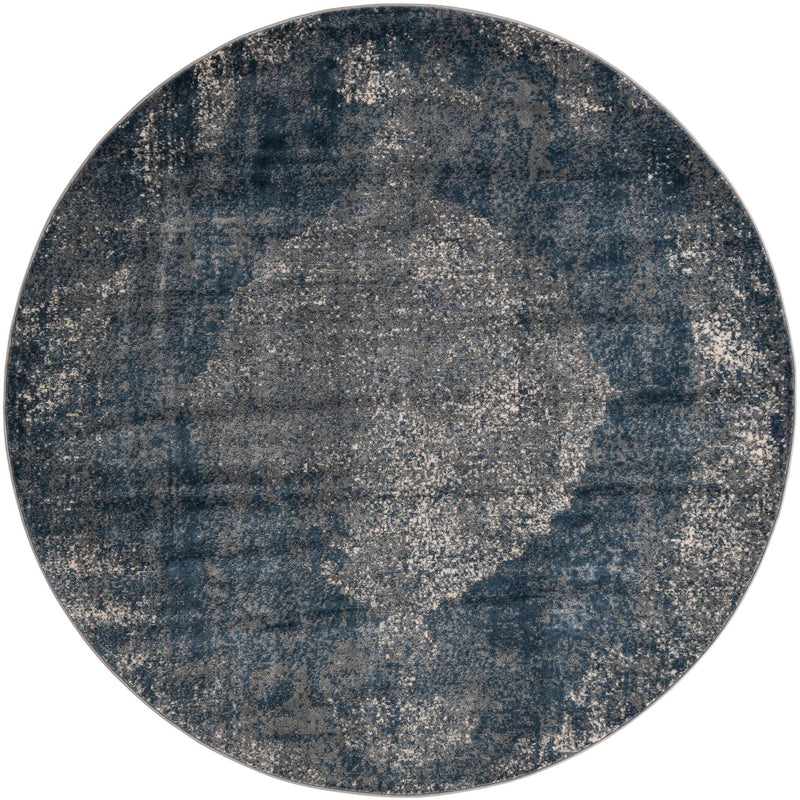 Cascade Range Collection Area Rug -  Adams Round Blue Main