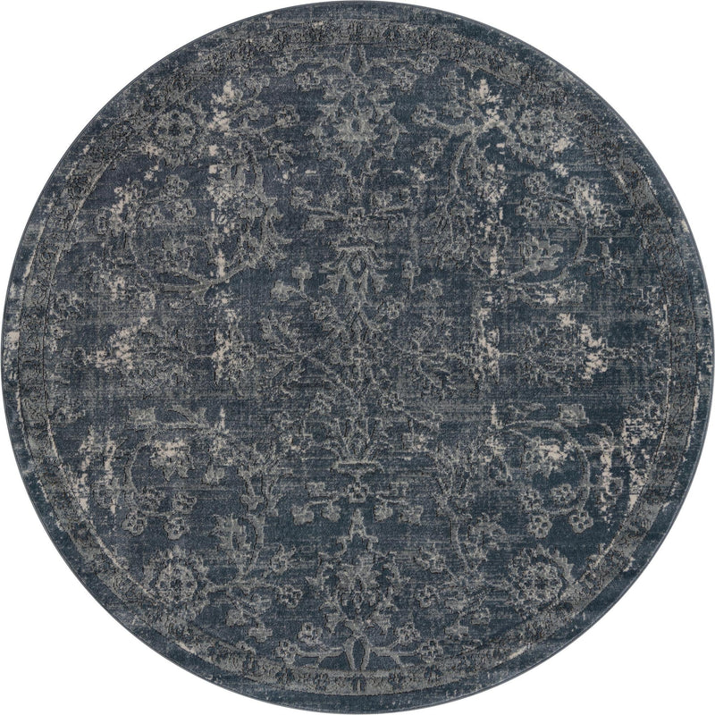 Cascade Range Collection Area Rug -  Helena Round Blue  lifestyle 67