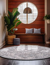 Cascade Range Collection Area Rug -  Jefferson Round Gray  lifestyle 90