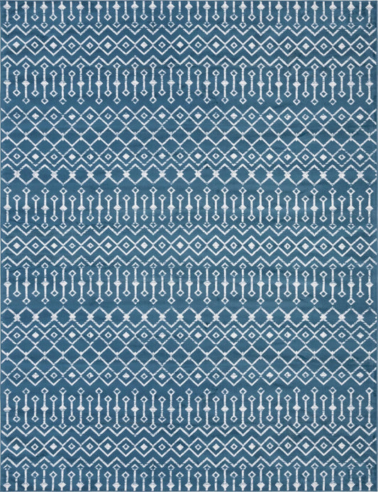 Marrakech Lattice Collection Area Rug - Medina (Blue) Rectangle Blue Main