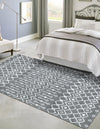Marrakech Lattice Collection Area Rug - Medina (Gray) Rectangle Gray  lifestyle 13
