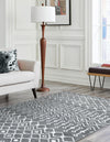 Marrakech Lattice Collection Area Rug - Medina (Gray) Rectangle Gray  lifestyle 25