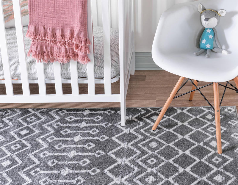 Marrakech Lattice Collection Area Rug - Medina (Gray) Rectangle Gray  lifestyle 22