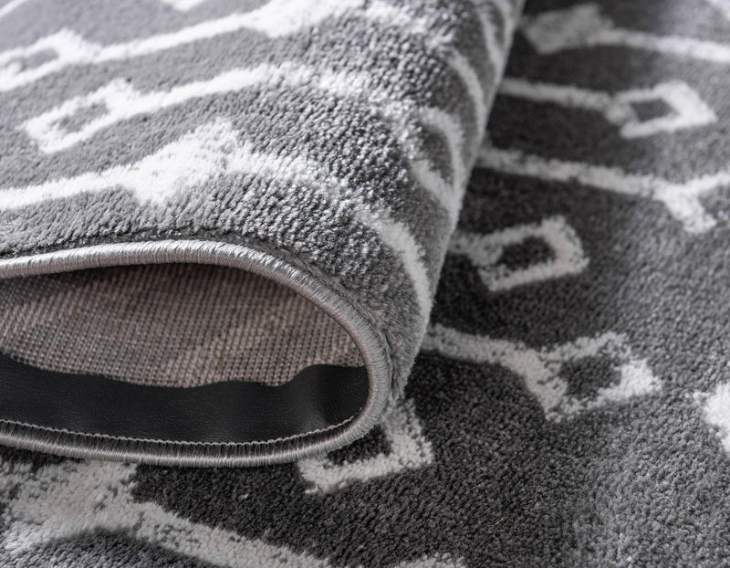 Marrakech Lattice Collection Area Rug - Medina (Gray) Rectangle Gray  lifestyle 23