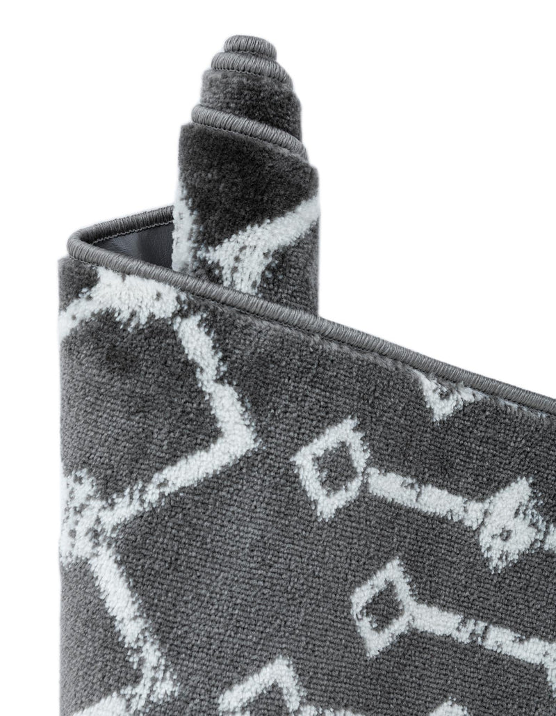 Marrakech Lattice Collection Area Rug - Medina (Gray) Rectangle Gray  lifestyle 24
