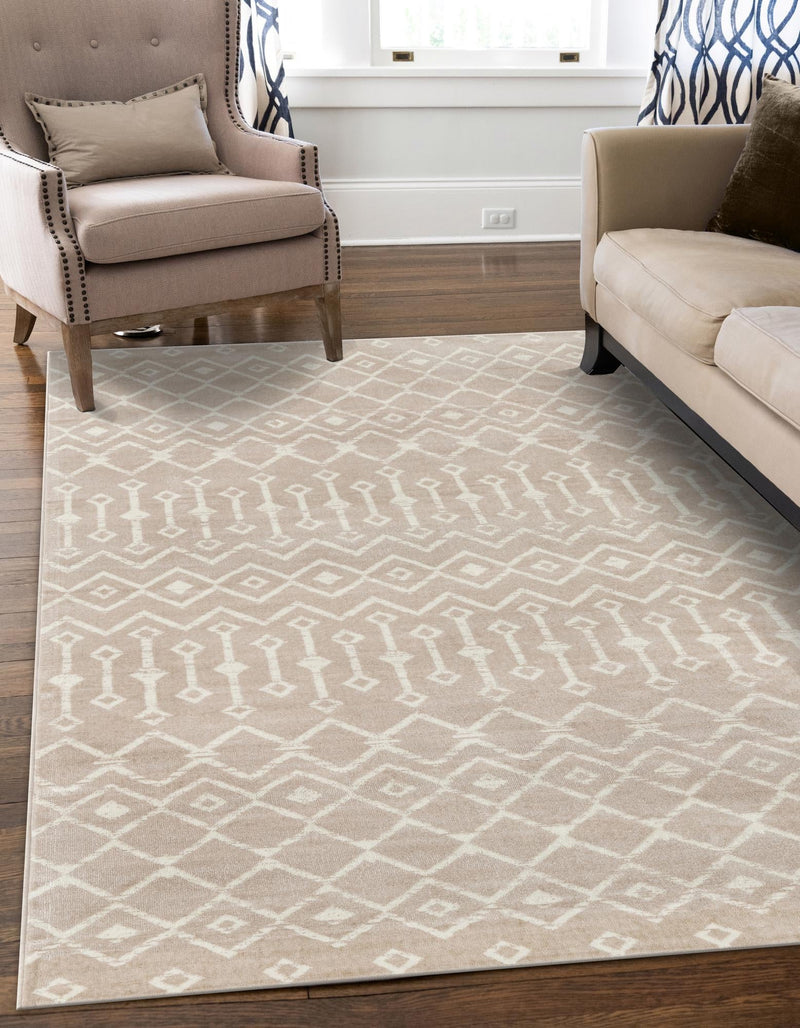 Marrakech Lattice Collection Area Rug - Medina (Beige) Rectangular Beige  lifestyle 39