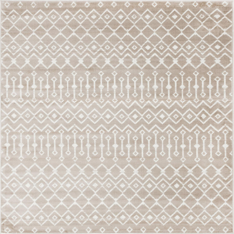 Marrakech Lattice Collection Area Rug - Medina (Beige) Square Beige Main