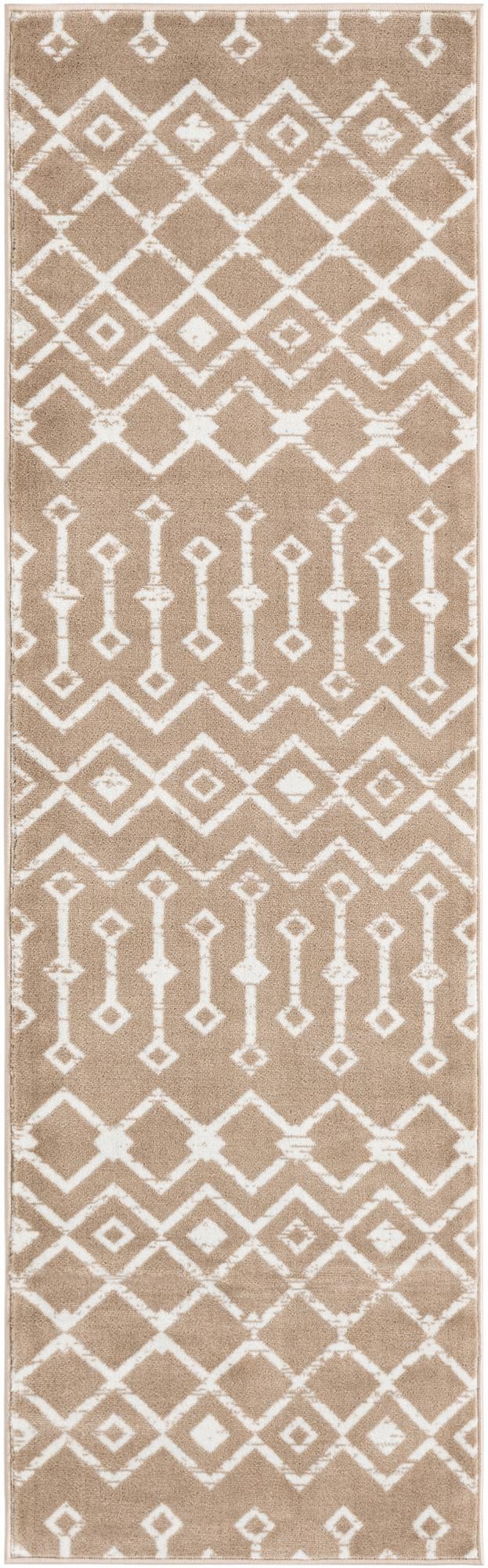 Marrakech Lattice Collection Area Rug - Medina (Beige) Runner Beige Main