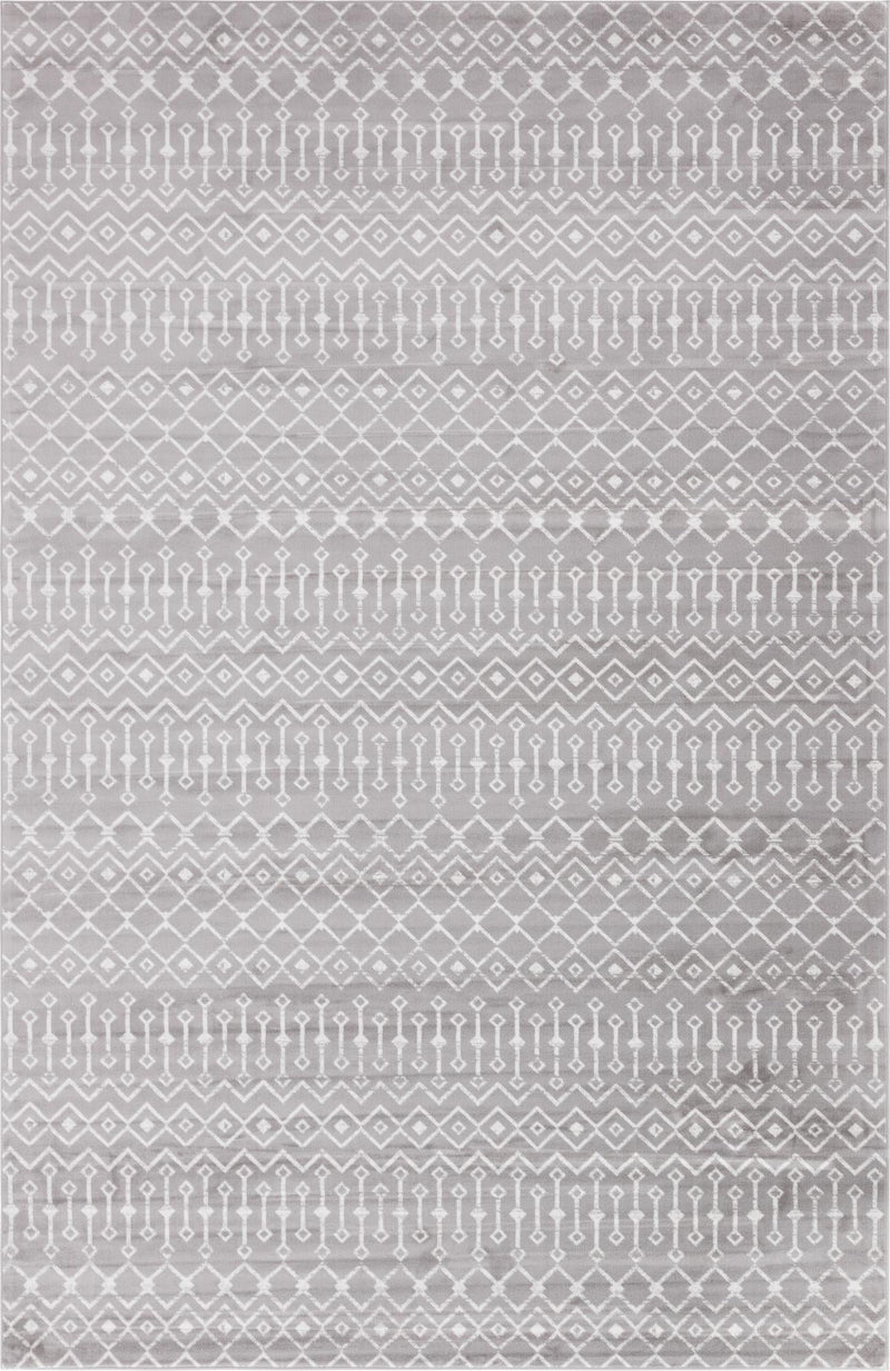 Marrakech Lattice Collection Area Rug - Medina (Light Gray) Rectangular Light Gray Main