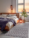 Marrakech Lattice Collection Area Rug - Medina (Light Gray) Rectangular Light Gray  lifestyle 3