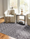 Marrakech Lattice Collection Area Rug - Medina (Light Gray) Rectangular Light Gray  lifestyle 22