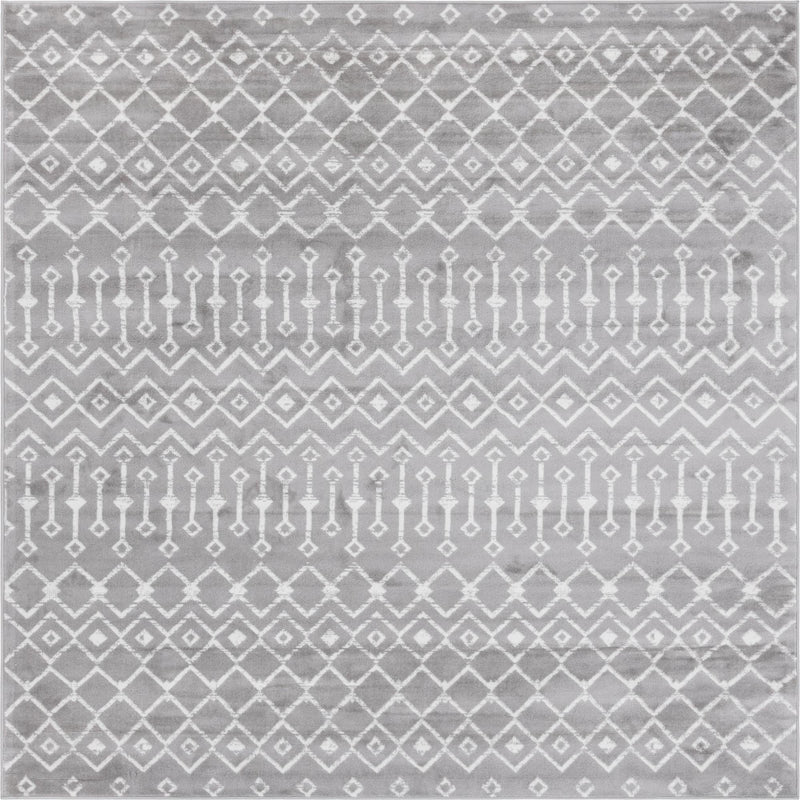 Marrakech Lattice Collection Area Rug - Medina (Light Gray) Square Light Gray Main