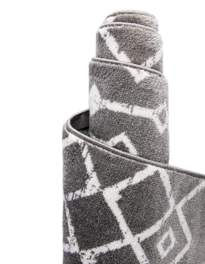 Marrakech Lattice Collection Area Rug - Medina (Light Gray) Runner Light Gray  lifestyle 15