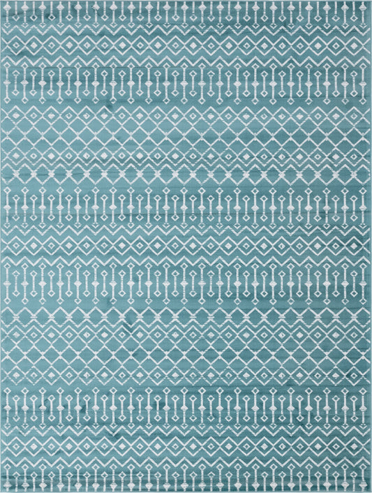 Marrakech Lattice Collection Area Rug - Medina (Turquoise) Rectangle Turquoise Main