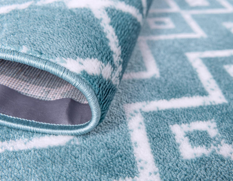 Marrakech Lattice Collection Area Rug - Medina (Turquoise) Rectangle Turquoise  lifestyle 13