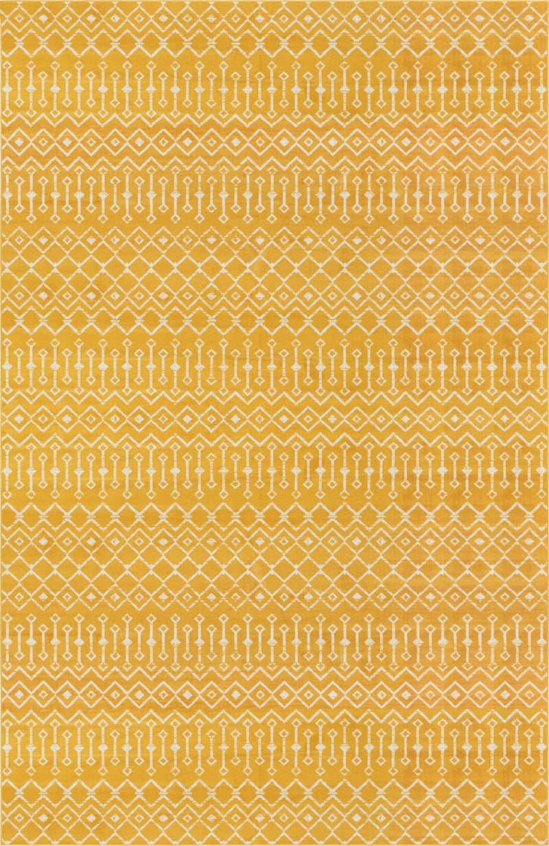 Marrakech Lattice Collection Area Rug - Medina (Yellow) Rectangular Yellow Main