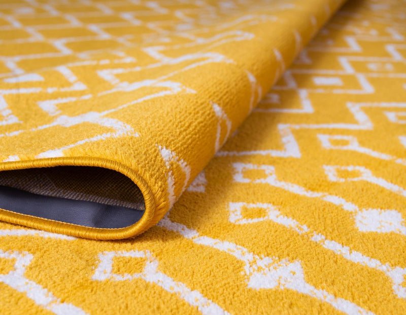 Marrakech Lattice Collection Area Rug - Medina (Yellow) Rectangle Yellow  lifestyle 10