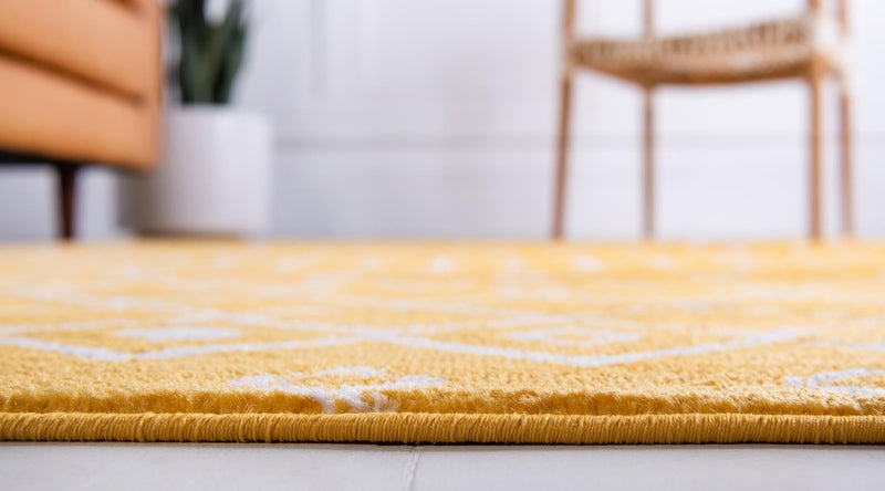 Marrakech Lattice Collection Area Rug - Medina (Yellow) Square Yellow  lifestyle 43