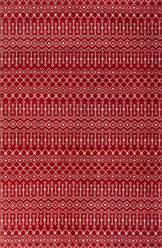 Marrakech Lattice Collection Area Rug - Medina (Red) Rectangle Red Main