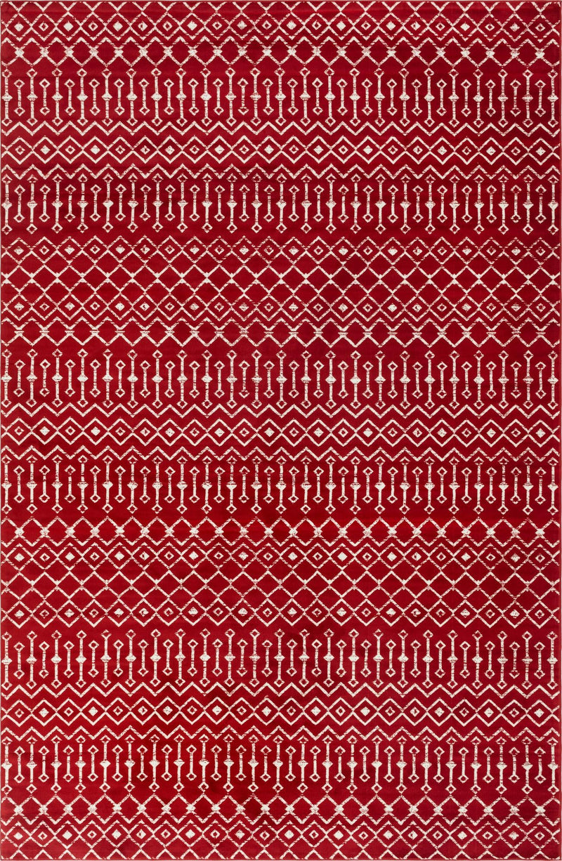 Marrakech Lattice Collection Area Rug - Medina (Red) Rectangle Red Main