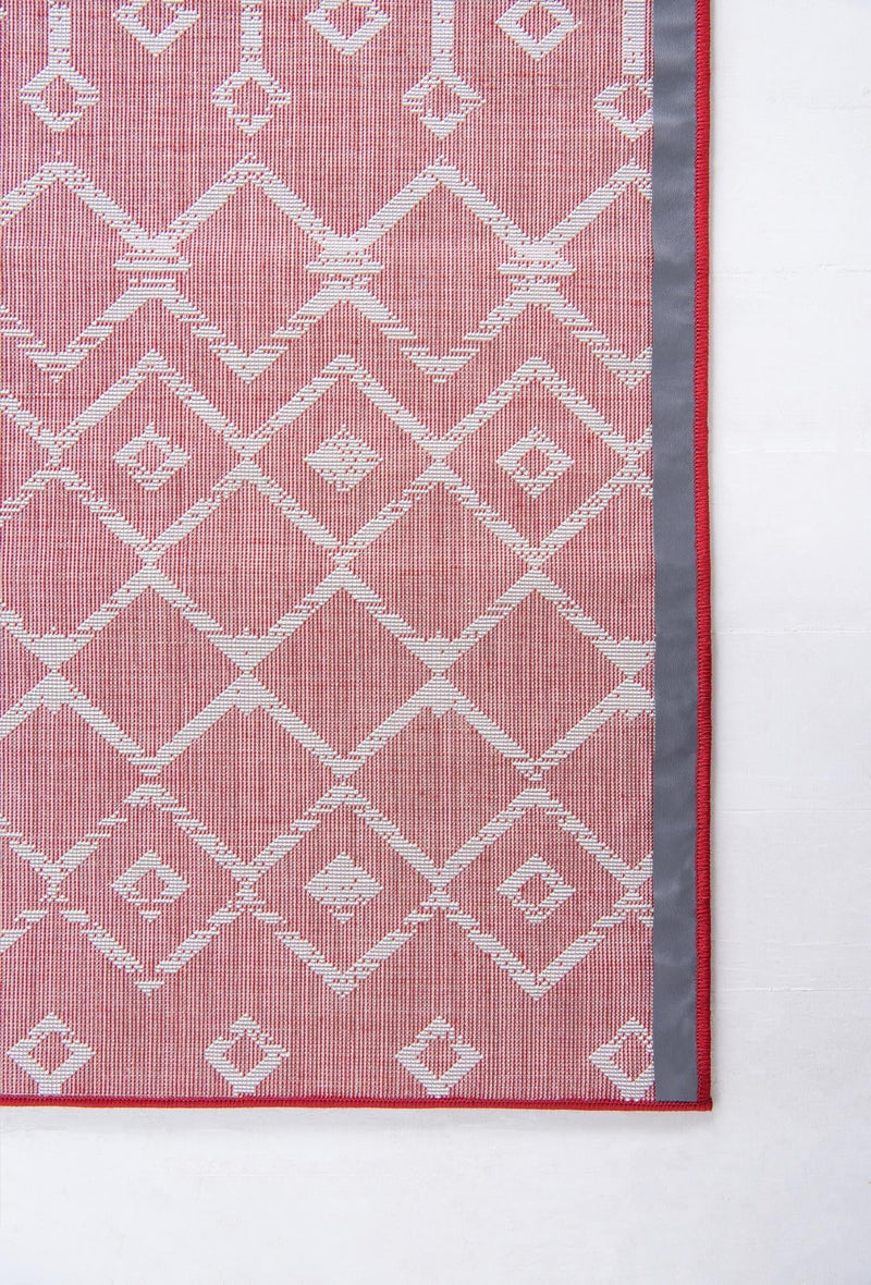 Marrakech Lattice Collection Area Rug - Medina (Red) Rectangle Red  lifestyle 14