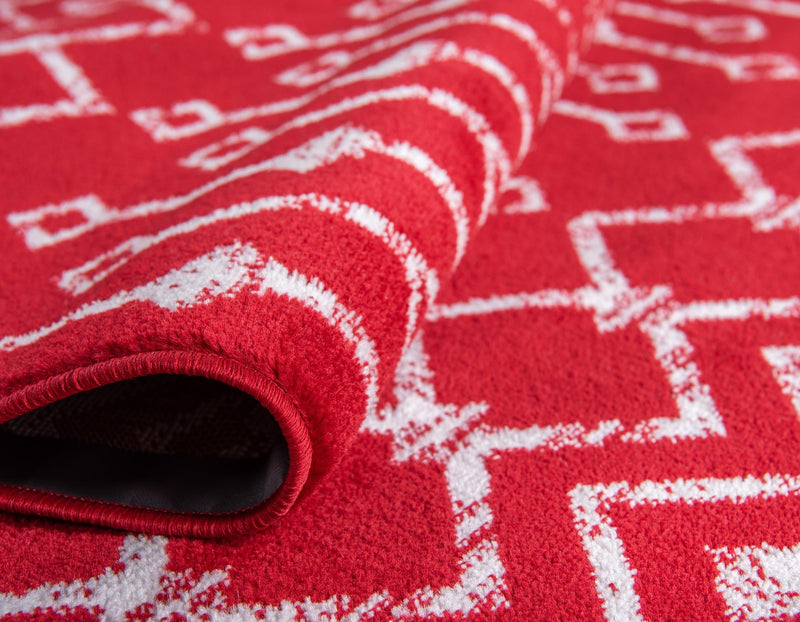 Marrakech Lattice Collection Area Rug - Medina (Red) Rectangle Red  lifestyle 34