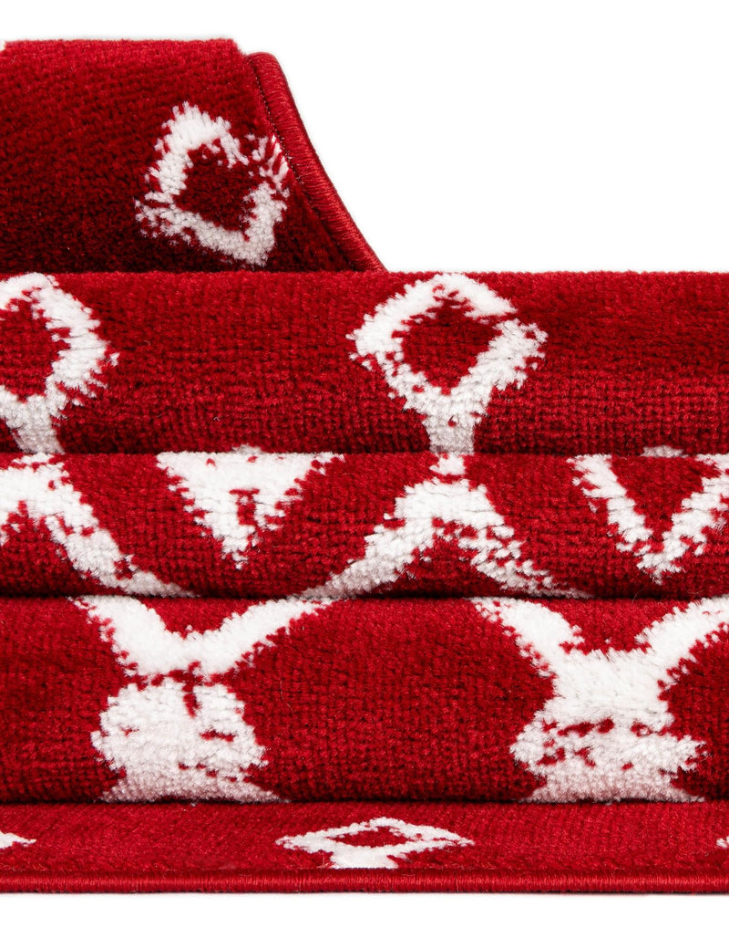 Marrakech Lattice Collection Area Rug - Medina (Red) Rectangle Red  lifestyle 30