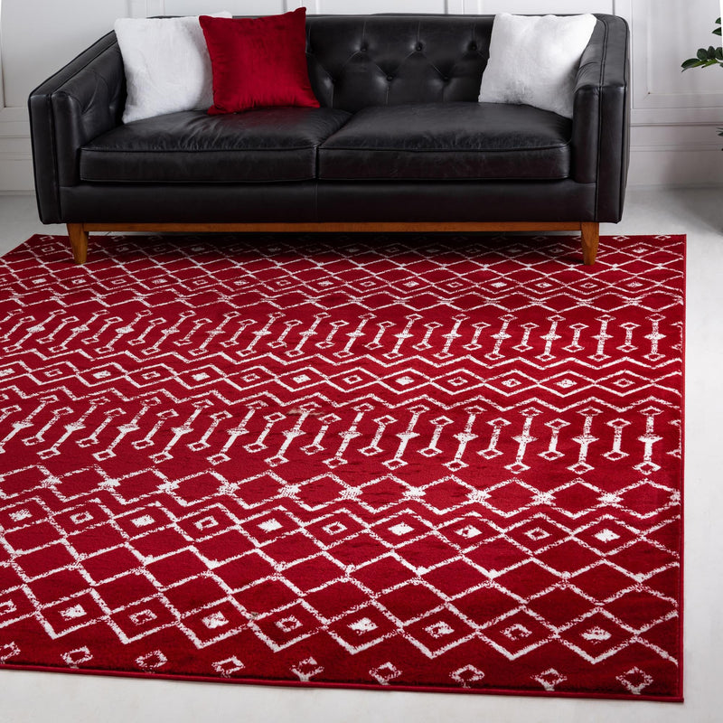 Marrakech Lattice Collection Area Rug - Medina (Red) Square Red  lifestyle 0