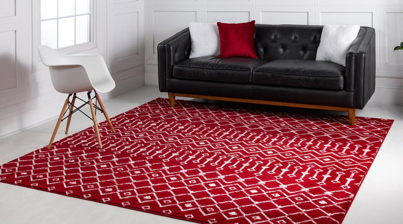 Marrakech Lattice Collection Area Rug - Medina (Red) Square Red  lifestyle 2
