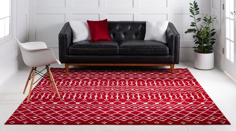 Marrakech Lattice Collection Area Rug - Medina (Red) Square Red  lifestyle 3