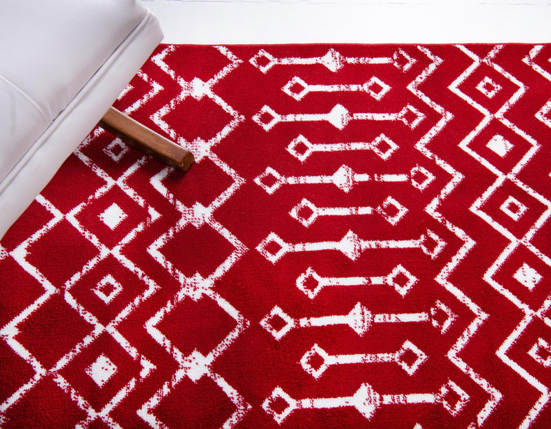 Marrakech Lattice Collection Area Rug - Medina (Red) Square Red  lifestyle 5