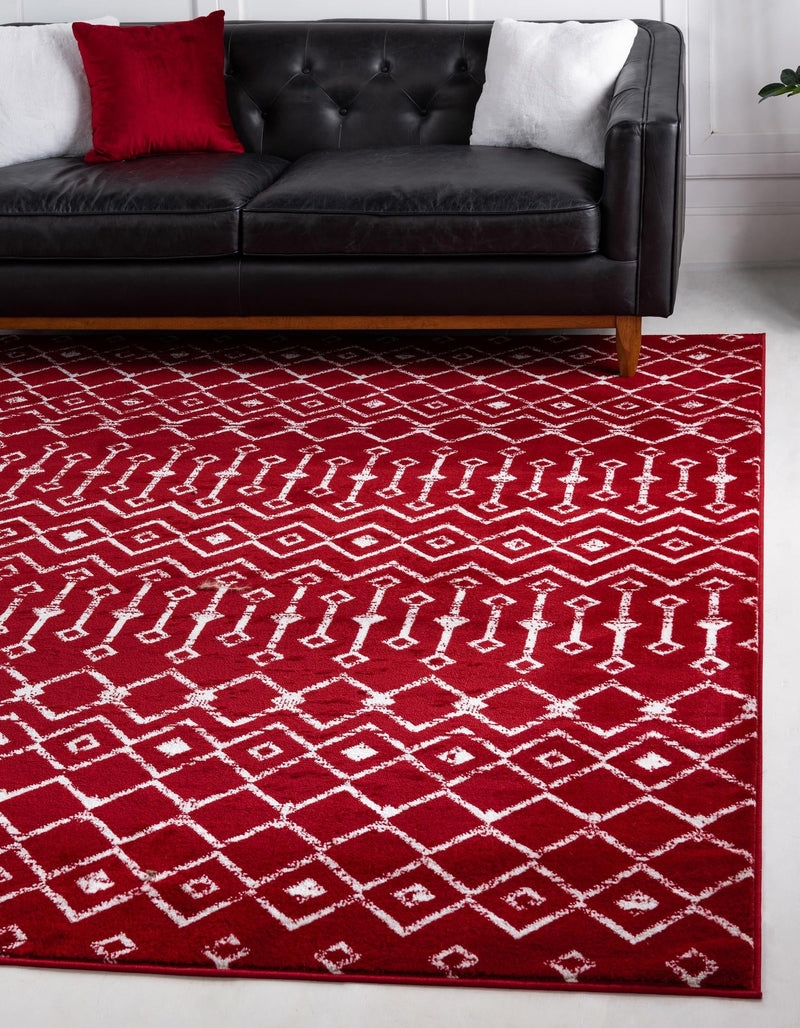 Marrakech Lattice Collection Area Rug - Medina (Red) Square Red  lifestyle 6