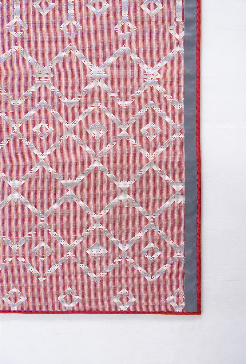 Marrakech Lattice Collection Area Rug - Medina (Red) Square Red  lifestyle 10
