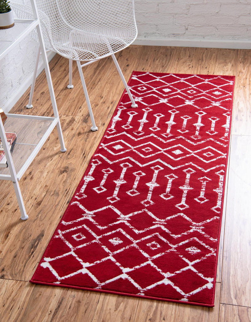 Marrakech Lattice Collection Area Rug - Medina (Red) Runner Red  lifestyle 0